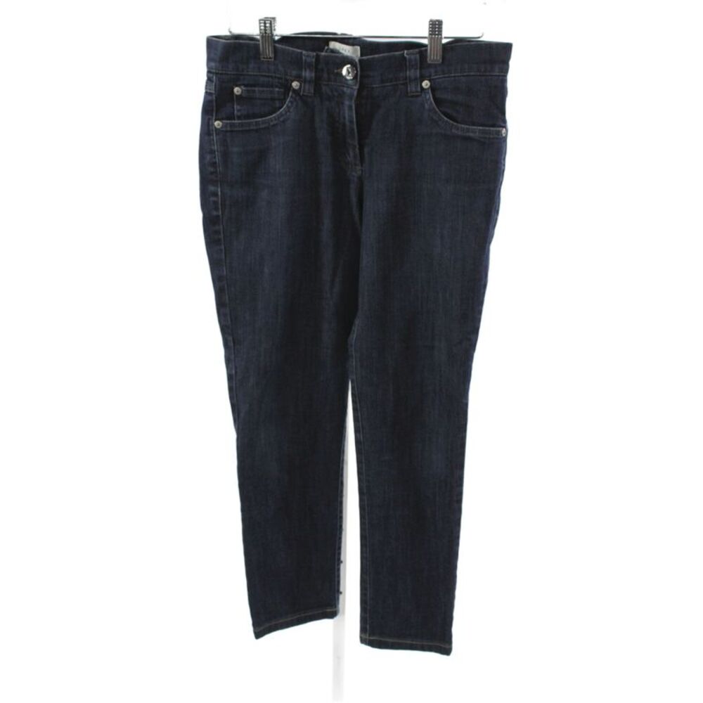 Gunex Women Cropped Blue Cotton Mid Rise Jeans Size 4
